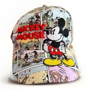 Disney Mickey Mouse Comic Panel Hat Cap All Over Print Adjustable Adult